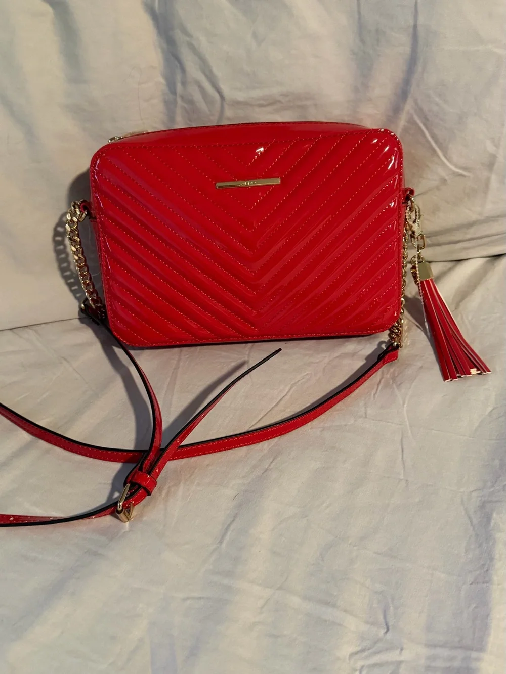 New Red Aldo’s patent leather Crossbody Bag